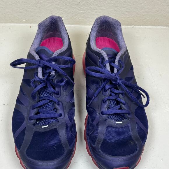 NIKE AIR MAX + 2012 NIGHT BLUE-MET SILVER-FIREBERRY Women’s SZ 10 [487679-400] - Picture 4 of 8